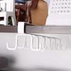 Multifunction Double-row Storage Hook Punch-free Cabinet Metal Shelves Hanging Cup Holder Hooks