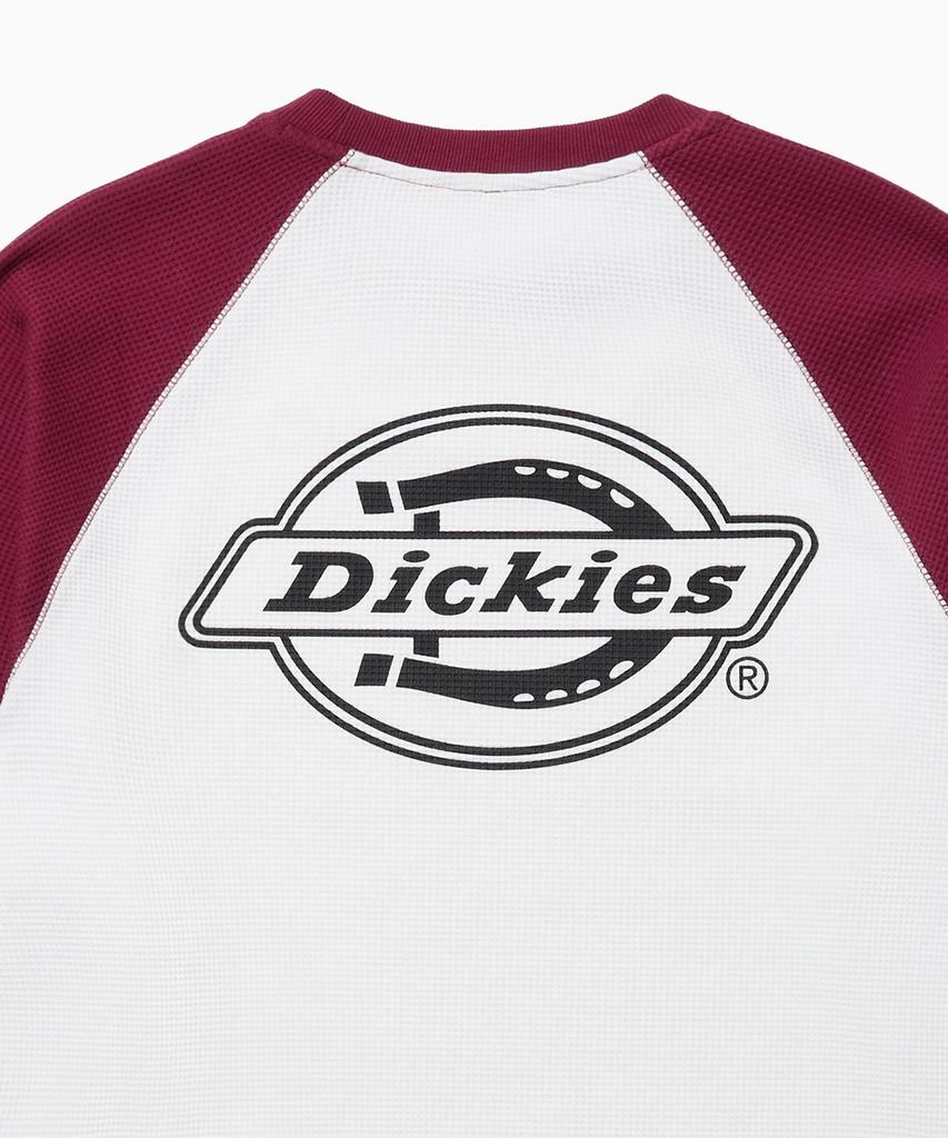 DICKIES Bag Mono Logo Waffle Raglan Long Sleeve Red