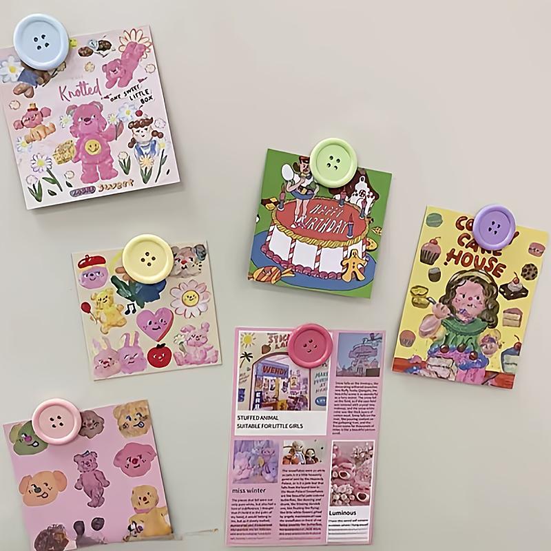 6/12pcs Button Refrigerator Sticker Home Decoration Refrigerator Magnetic Stickers Ins Plastic Refrigerator Sticker Nordic 3cm