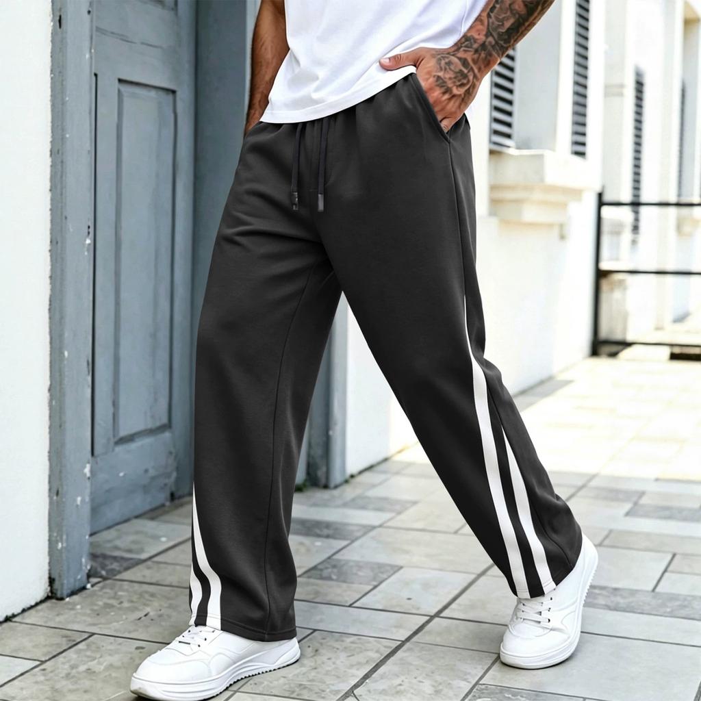 Herren lässige gerade geschnittene Hose mit Seitenstreifen für den täglichen Gebrauch