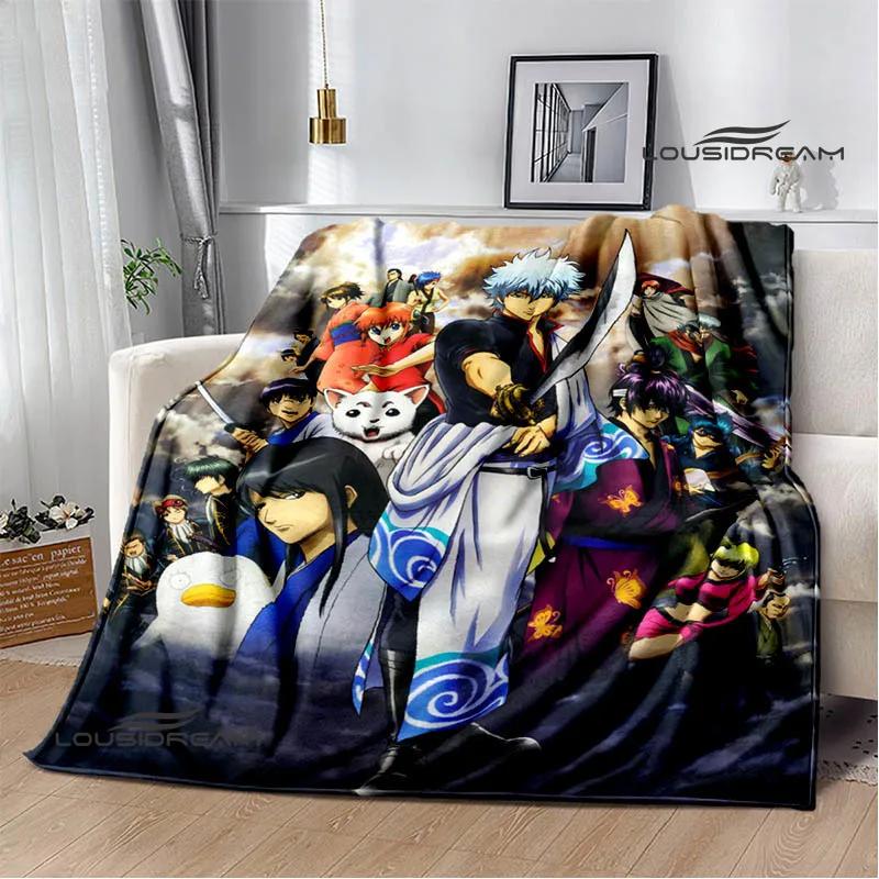 GINTAMA Cartoon Printed Blankets Picnic Blanket Warm Flannel Blankets Home Bed Linings Blankets for Beds Birthday Gift