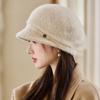 Autumn and Winter Women's Wool Thermal Hat Fashionable Velvet Thickened Large Head Circumference Wool Knitted Hat