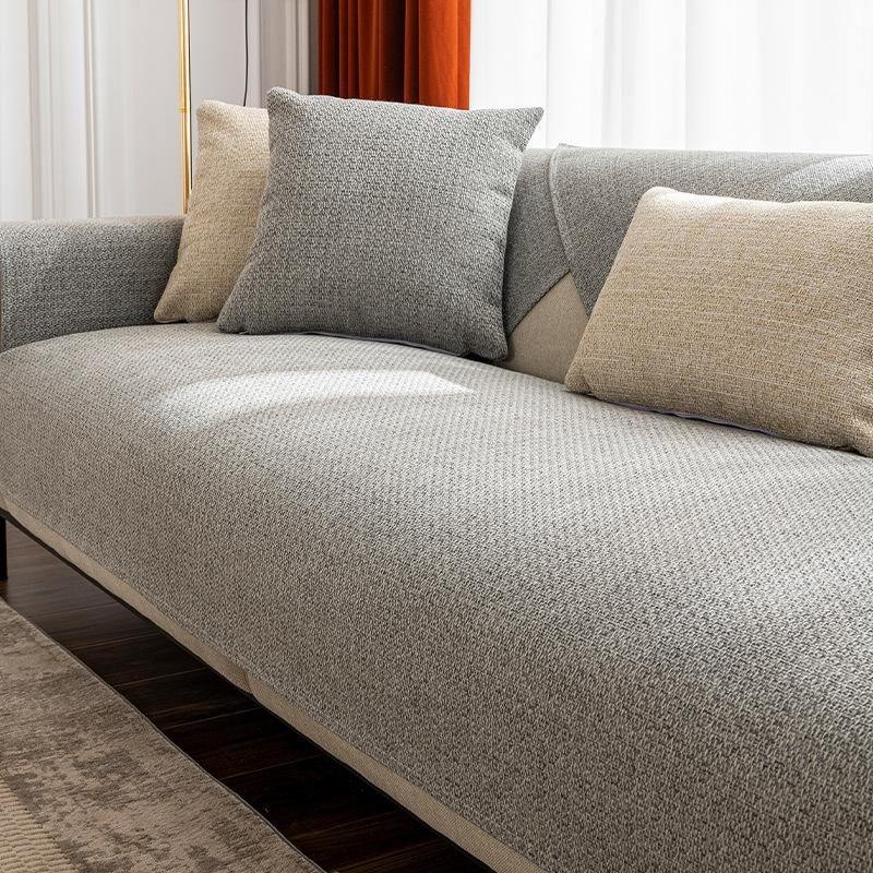 Sofakissen aus Baumwollleinen im japanischen Stil für das Wohnzimmer, für alle Jahreszeiten, universell einsetzbar, einfarbig, Handtuch, rutschfester Sofabezug