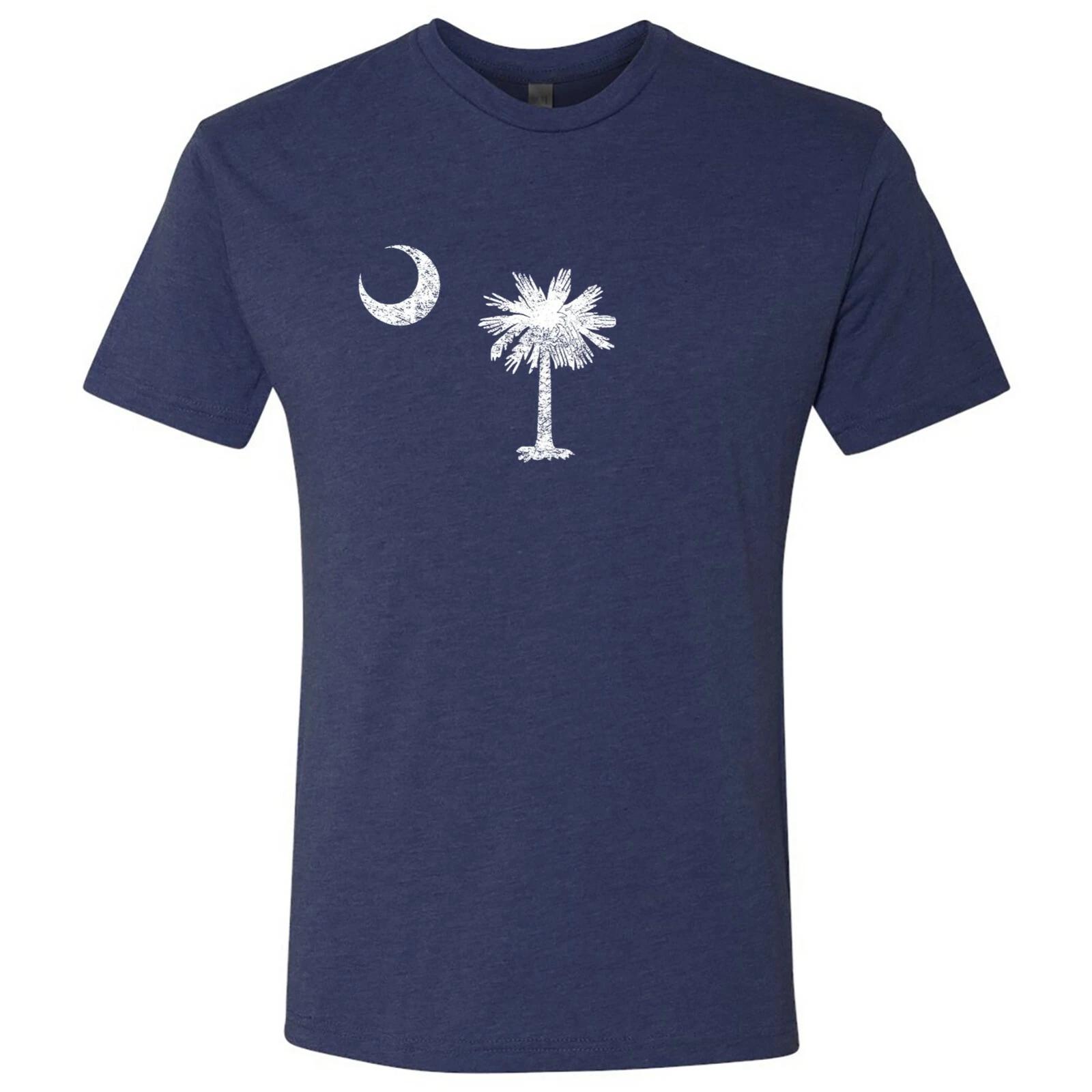 South Carolina Flag State Pride Premium Triblend Mens T-Shirt - Vintage Navy M