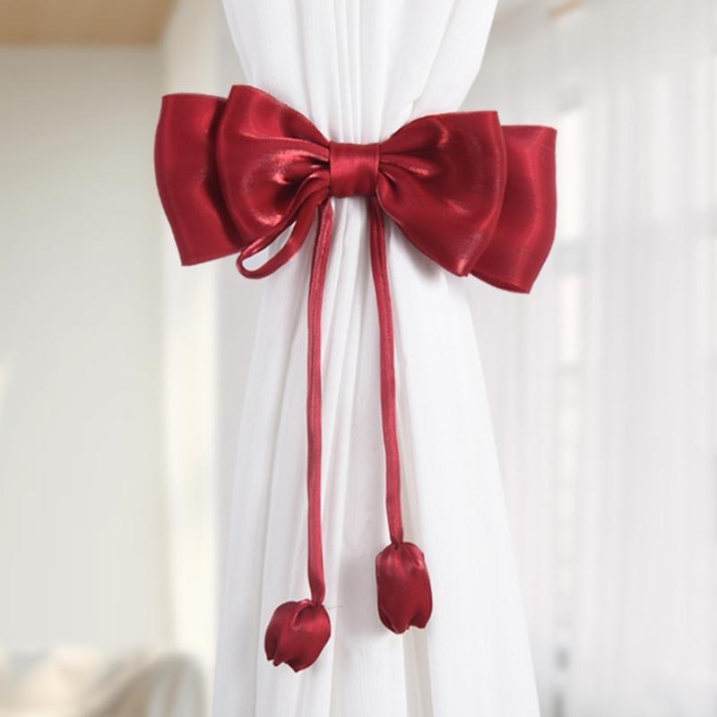 2 sztuki Eleganckie Różowe Kokardy Zasłony Podwiązki Klipsy Klamry Dekoracja Akcesoria Ślubne