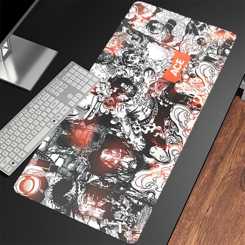 Großes Mauspadd Anime Erweitertes Mauspadd Oone Ppiece Ace Rutschfeste Gamer Schreibtischmatte Büro Gaming Mauspadd Glatte Oberfläche Teppich