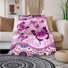 Purple Butterfly Customize Your Name Blanket Used For Chair Office Sofa Bed Camping Soft And Warm Giving Friends And Relatives Birthday Gifts