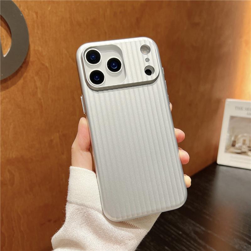Corrugated Matte Plain Shockproof PC Hard Case for 17 Pro Max 16 15 14