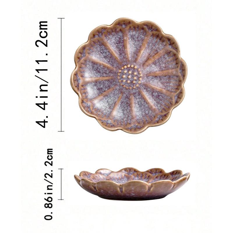 Japanese Kiln Change Lotus Leaf Plate Ceramic Jewelry Tray Popular Ins Home Storage Plate Ornament Gift