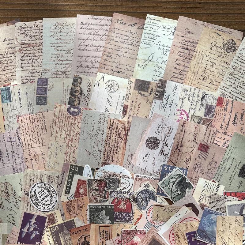 200 listů Kreativní Retro Éra Styl Euron Trhací Materiál Papír Ruční Výroba DIY Scrapbooking Deník Estetický Řemeslný Papír