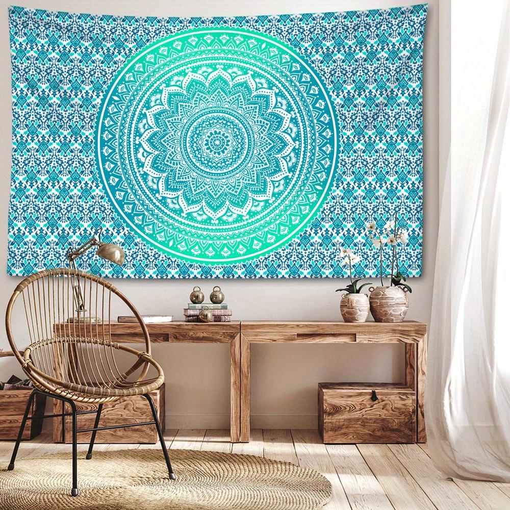 1pc Blue Mandala Pattern Tapestry Wall Hanging, Soft Brushed Polyester Fabric, Animal Theme, No Power Needed, Woven Decor for Living Room Bedroom