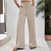 Women's Versatile Solid Color Wide-Leg Floor-Length Casual Pants