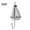Sturdy Coat Hooks Wooden Wall Hook, Mediterranean Style Decorative Hanger Durable for Home Decor Keys Umbrellas Scarves Small Object Hook