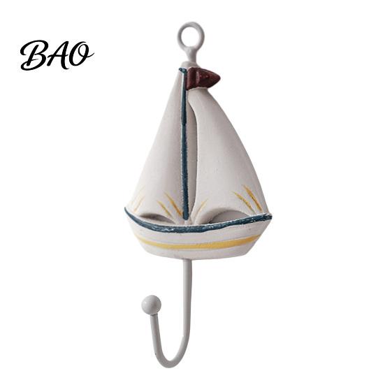 Sturdy Coat Hooks Wooden Wall Hook, Mediterranean Style Decorative Hanger Durable for Home Decor Keys Umbrellas Scarves Small Object Hook