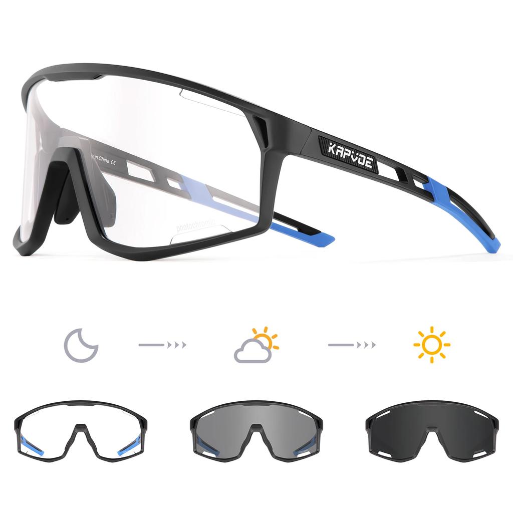 Kapvoe Photochromic Cycling Glasses Sunglasses for Men's Cycle Sun Glasses MTB UV400 Goggles Woman Road Bike Bicycle Eyewear