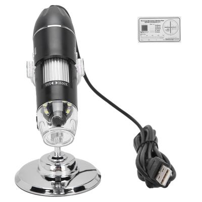 1600X USB digitální mikroskop Nastavitelný 8LED přenosný elektronický mikroskop se stojanem
