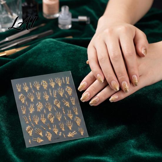 Festive Nail Decorations Halloween Art Stickers Black Cat Ghost Pumpkin Wreath Adhesive Decals Manicure Supplies for Decoration DIY Holiday Party