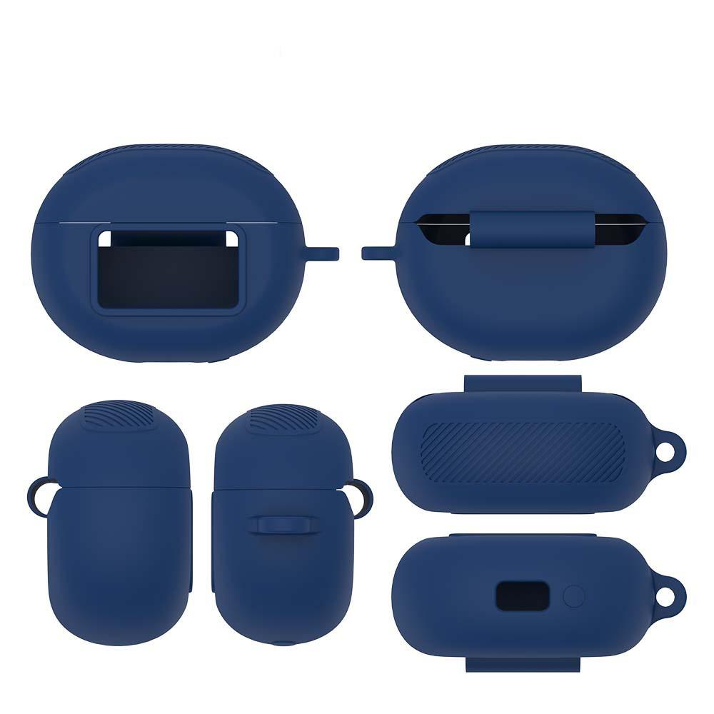 

Shockproof Earphone Case Anti Scratch Silicone Bluetooth Earbuds Case Flexible with Carabiner for TOZO NC20 Pro/NC20 темно-синього кольору