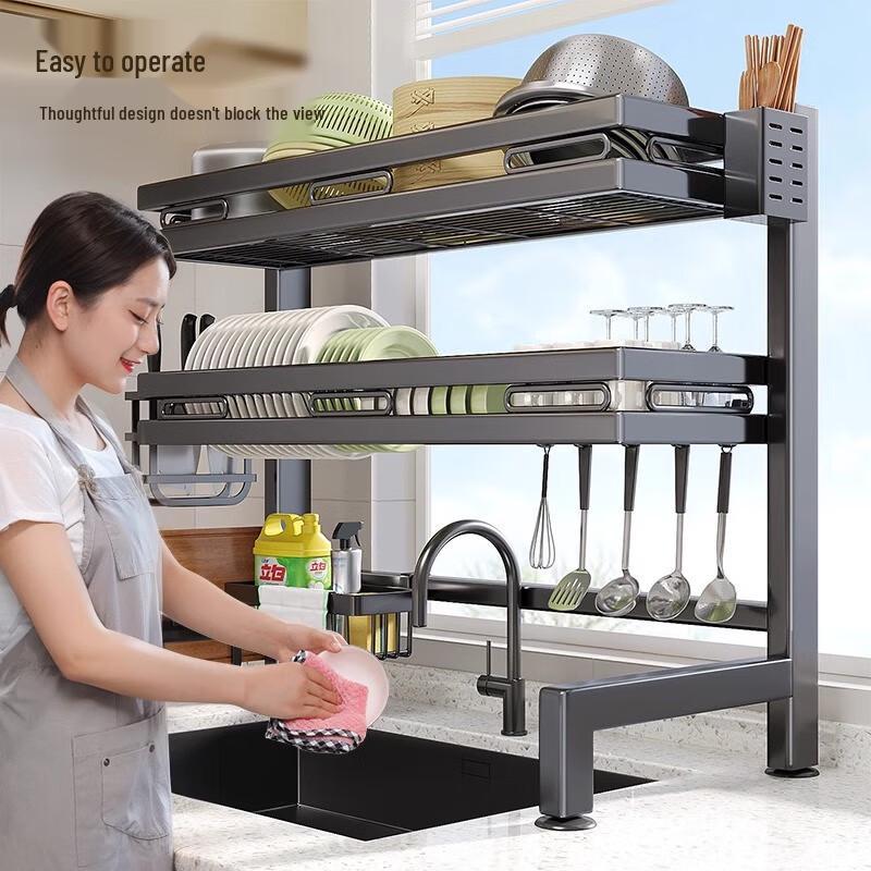 Adjustable Stainless Steel Over-Sink Dish Drying Rack
