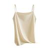 Camisola de Mujer de Seda Sintética Top de Tirantes de Satén de Seda de Hielo Camiseta sin Mangas de Tirantes Finos Top Cami de Cuello Redondo Sedoso Verano Blusa Básica