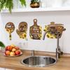 Self-adhesive English Tableware Stickers Cute Cartoon Sunflower Decal Kitchen Wall Stickers  Wall
