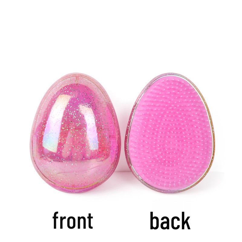 

2025 Красочная расческа-яйцо: Портативная расческа для гладких волос для женщин, против спутывания и массажная, идеально подходит для прямых волос. розовый