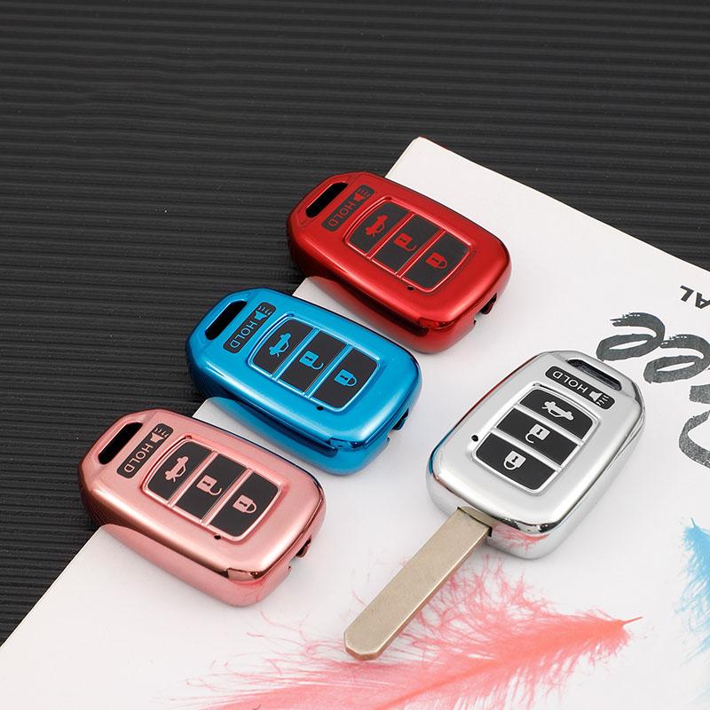 4Buttons Tpu Shell Fob Holder Keychain Protector For Honda Accord Civic Crv Jazz Hr-V Hrv 2013 2014   Car Key Cover Case