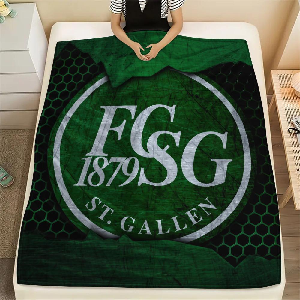 St. Gallen Voetbalclub Print Flanellen Deken, Hoge Kwaliteit Comfortabel voor Alle Seizoenen, Woondecoratie, Warmte en Comfort