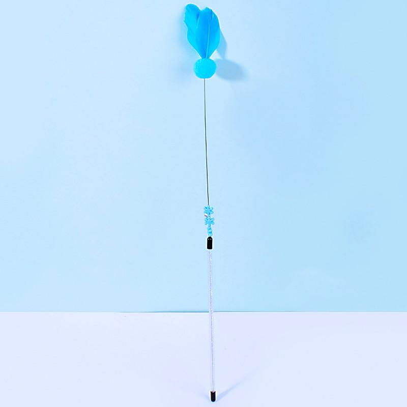 Cat Toys Feather Interactive Cat Toy Long Handle Toys for Cats Teasing Stick Steel Wire Cats Toy Wool Ball Sticks Pet Supplies