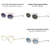 Vintage Metal Oval Sunglasses With Uv400 Protection For Fashionable Men And Women