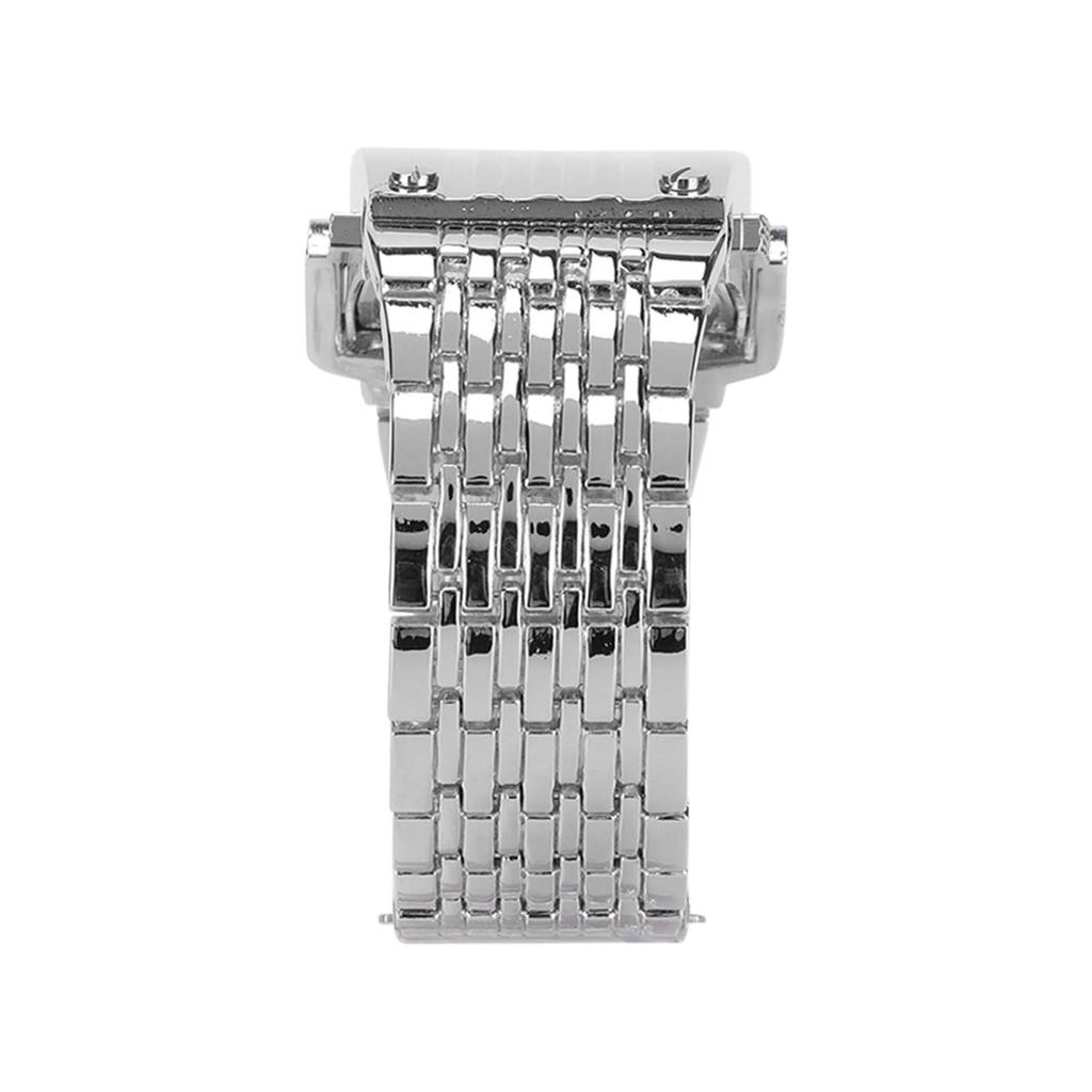 Alloy Watch LED Digital Display Quick Release Fashionable Men Watch for Daily Business Silver Blue Light