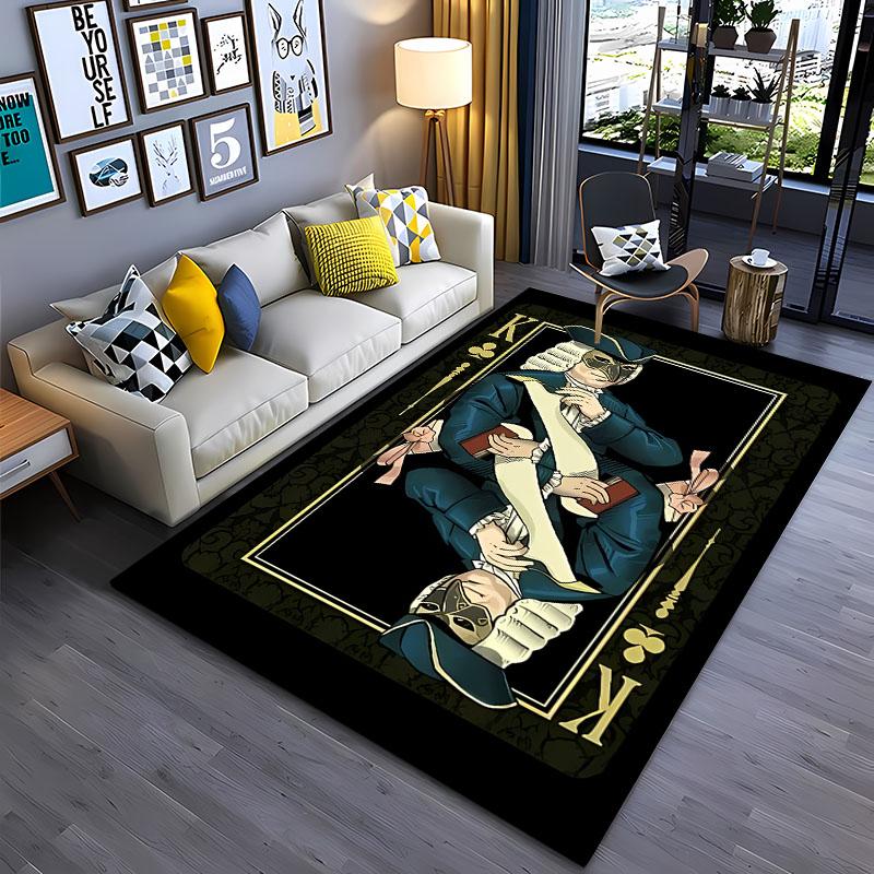 3D Printing Interesting Poker Area Rug,Carpet for Living Room Bedroom Sofa Doormat Decor,Kids Game Non-slip Floor Mat Alfombra