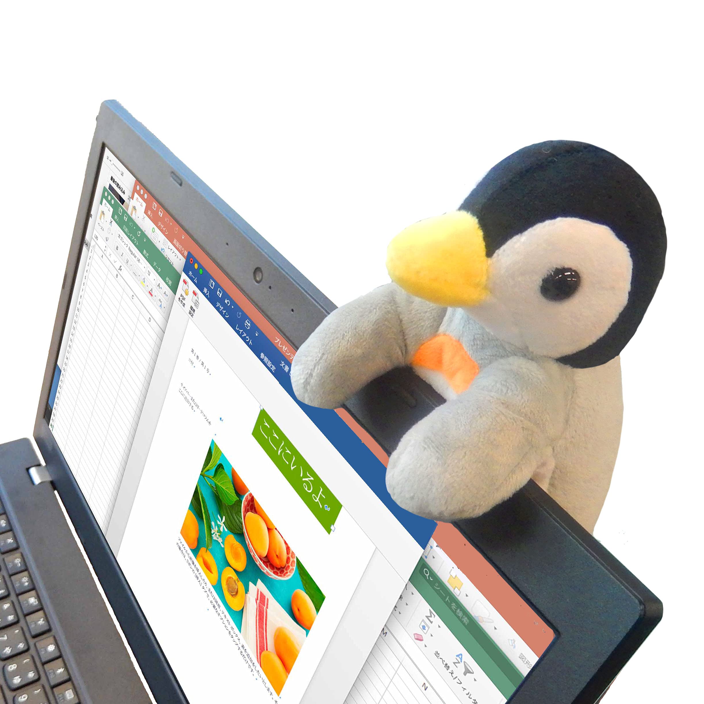 

AQUA Plush Toy I m Here Penguin Plush Toy that fits on your laptop monitor