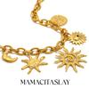 MamacitaSlay 316L Stainless Steel Sun Moon Star Pendant Necklace Party Exaggerated Waterproof Jewelry Women's Charm Necklace