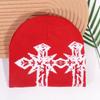 Cross Double Pattern Knitted Cap With Breathable Warm Hat Unisex Gift Fashion