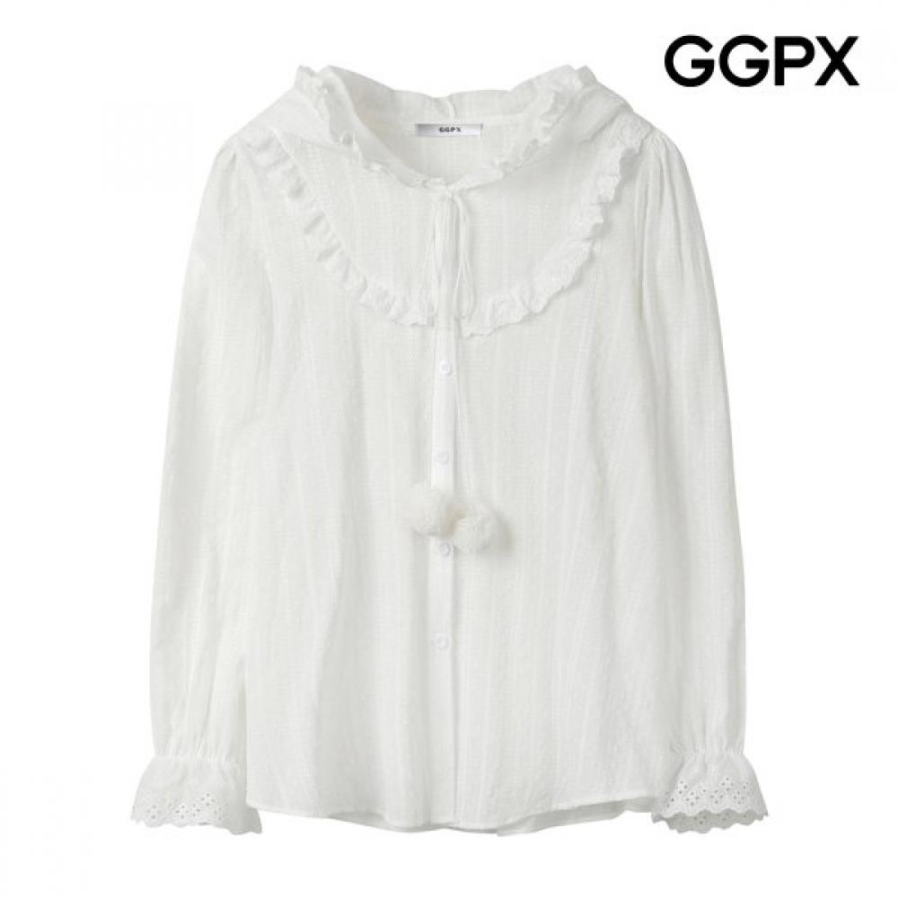 Ggpx Pom Pom Hood Lace Blouse Gq5sh003f white/F