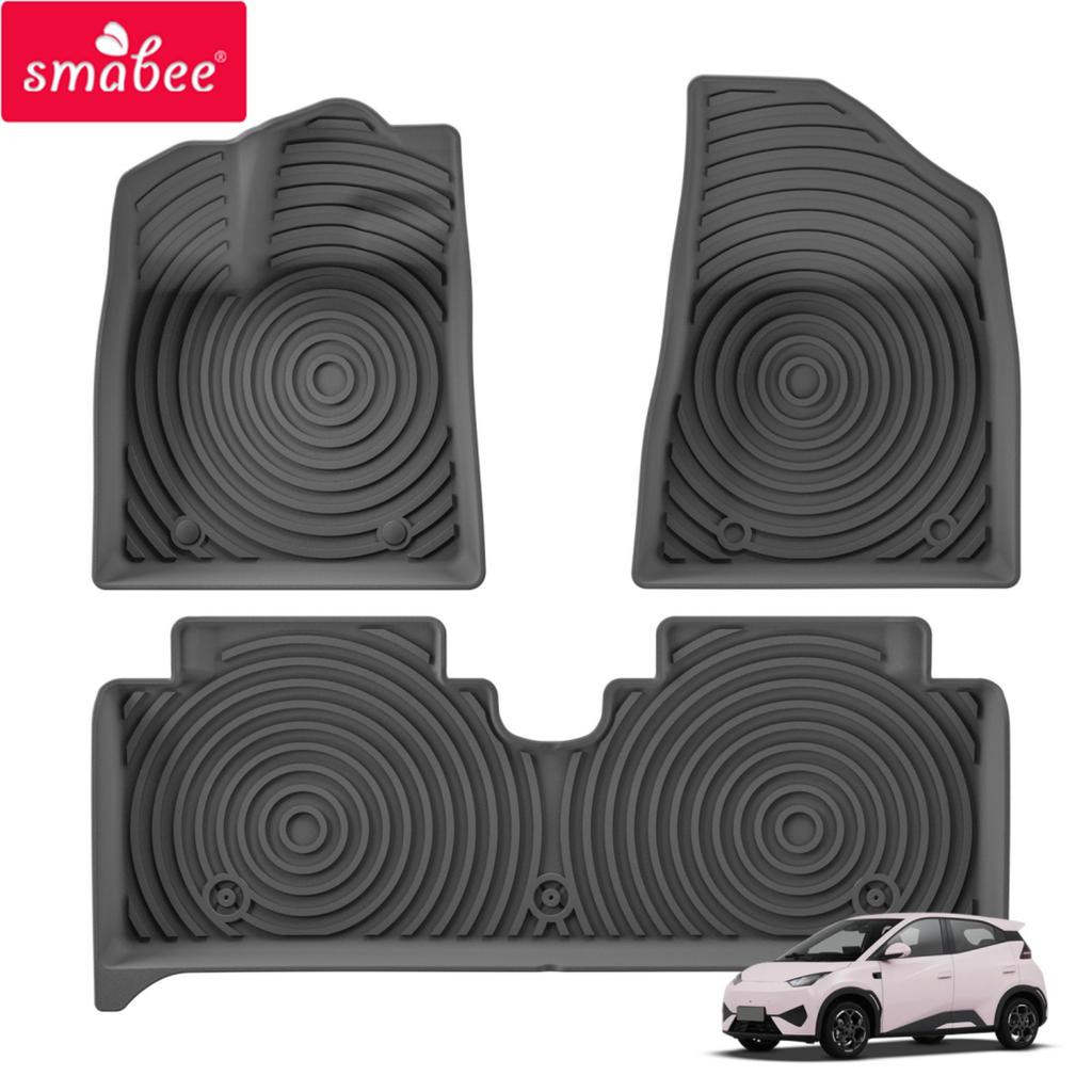 Smabee Left Hand Drive for BYD Dolphin Smart Driving Edition 2025 TPE Car All -Weather Floor Mats Trunk Pad Accessories Black