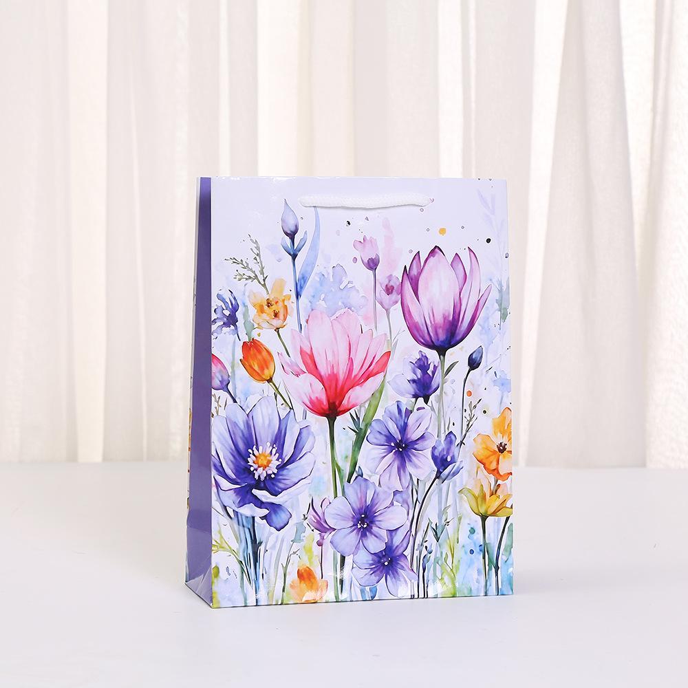 12pcs Floral paper tote bags reusable thank you gift bags for birthday party small business packaging showers and events