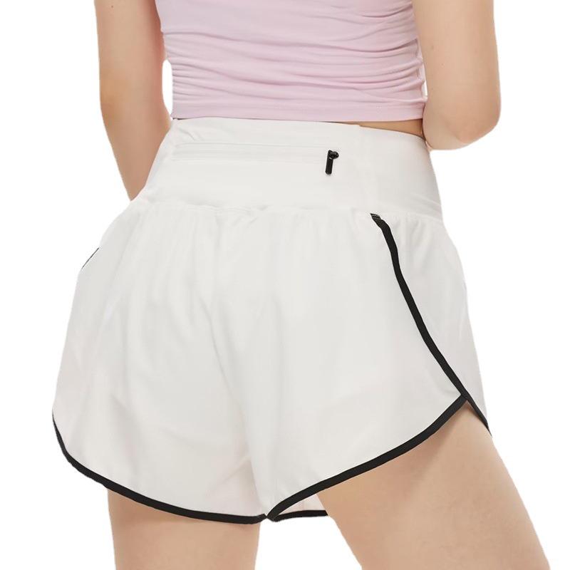 2023 Women's Quick-Dry High-Waist Running Shorts with Phone Pocket and Anti-Exposure Feature