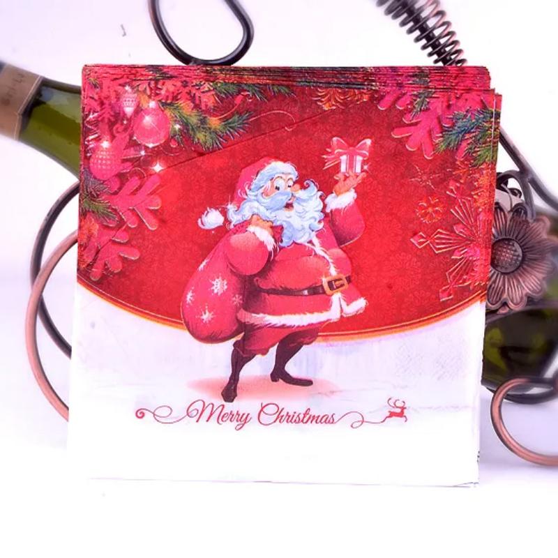 

Одноразовые салфетки для вечеринок, двухслойные, 20 шт./упак., с узорами на рождественскую тематику 20Pcs