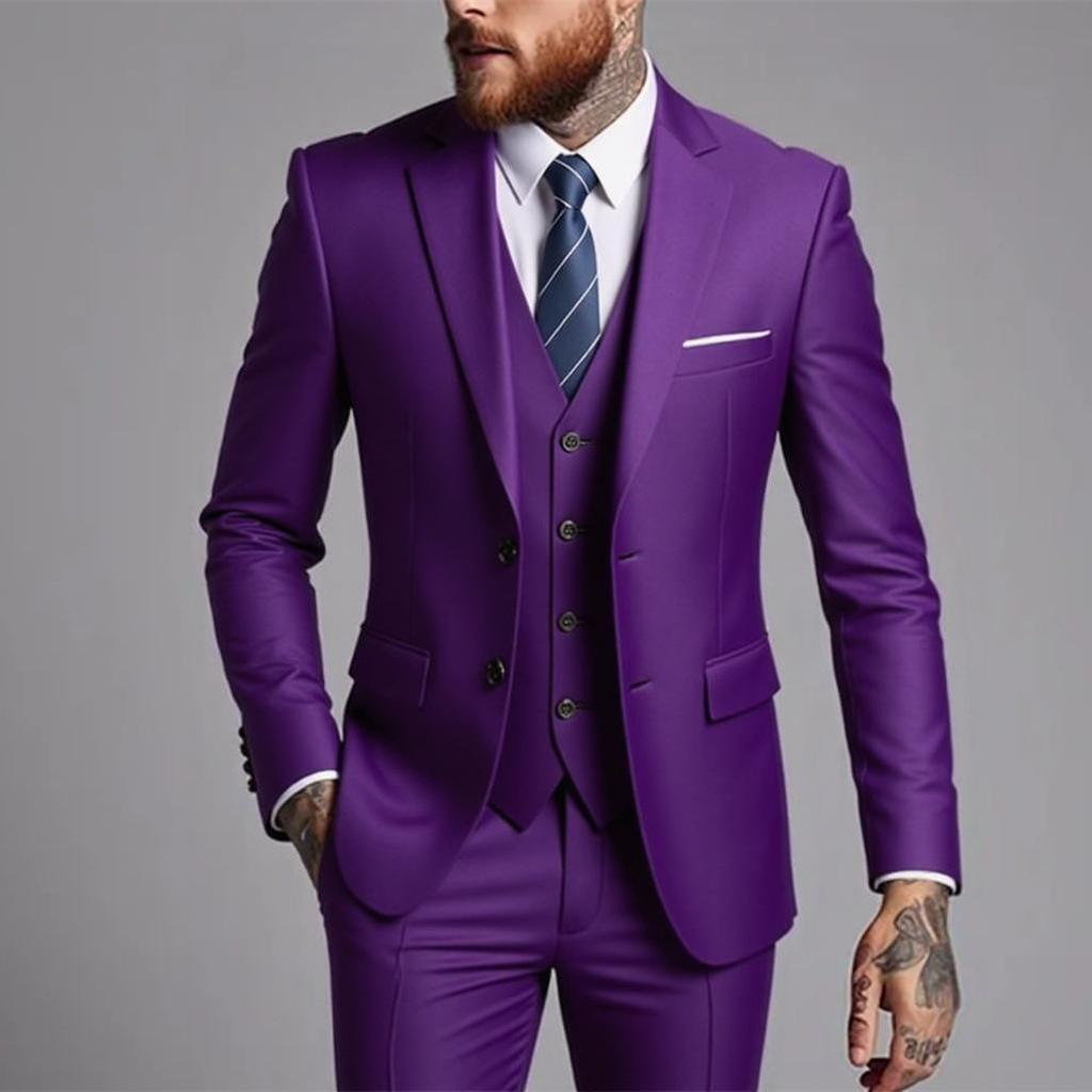 Men's Three-Piece Suit - Formal/Casual Office Groom Wedding Attire