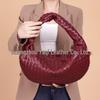 Cross-border Exclusive: Horizontal Woven Soft Leather Accordion Shoulder Bag for Women