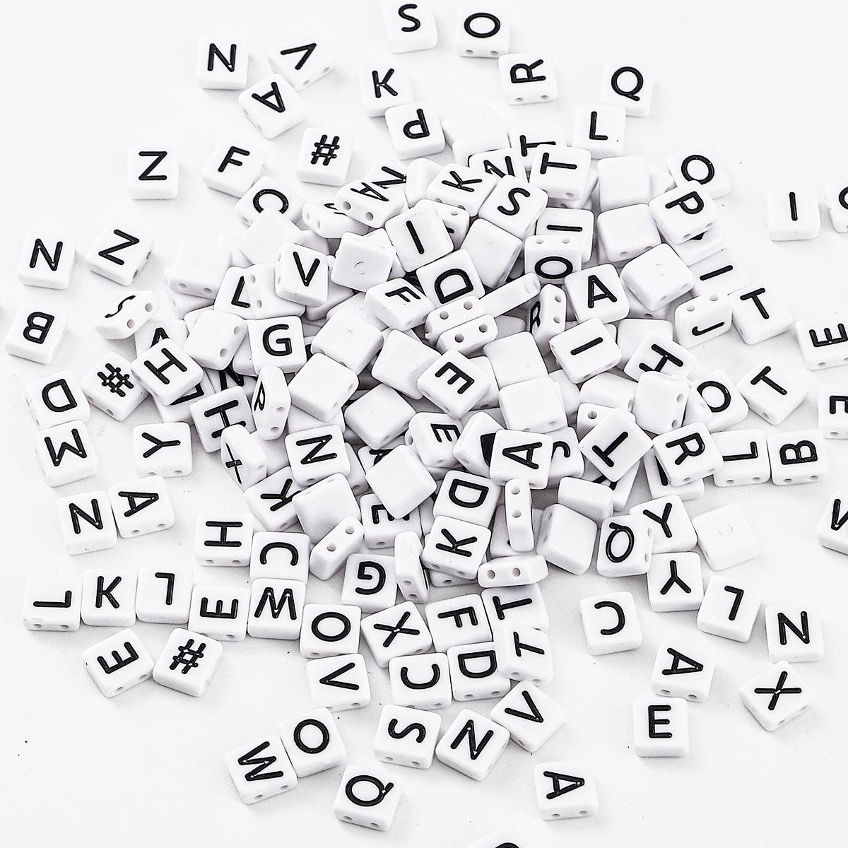 

50-100 шт. акриловые бусины с двойными отверстиями, квадратные свободные бусины для изготовления ювелирных изделий 5 50pcs