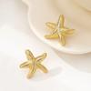 2Pcs/Set Fashion Starfish Stud Earrings For Women Geometric Gold Silver Color Temperament Earrings Summer Beach Jewelry Gift New