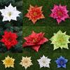 Glitter Christmas Poinsettia Hanging Flowers Xmas Party Tree Decoration Party