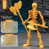 Dreidimensionales Schädelmodell Bauspielzeug Mehrfach bewegliche Schädel- und Knochenpuppen Dekoration Actionfiguren Neue Anime-Geschenke Heiß