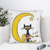 Petes the Cat Square Pillow Cases Cartoon Cushion Cover Novelty Zippered Decorative Pillowcase for Bed X