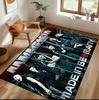 1 Stück Rammstein-Thema Gedruckter rechteckiger Teppich, Fußmatte für Zuhause, Outdoor-Reiseschutzteppich A4