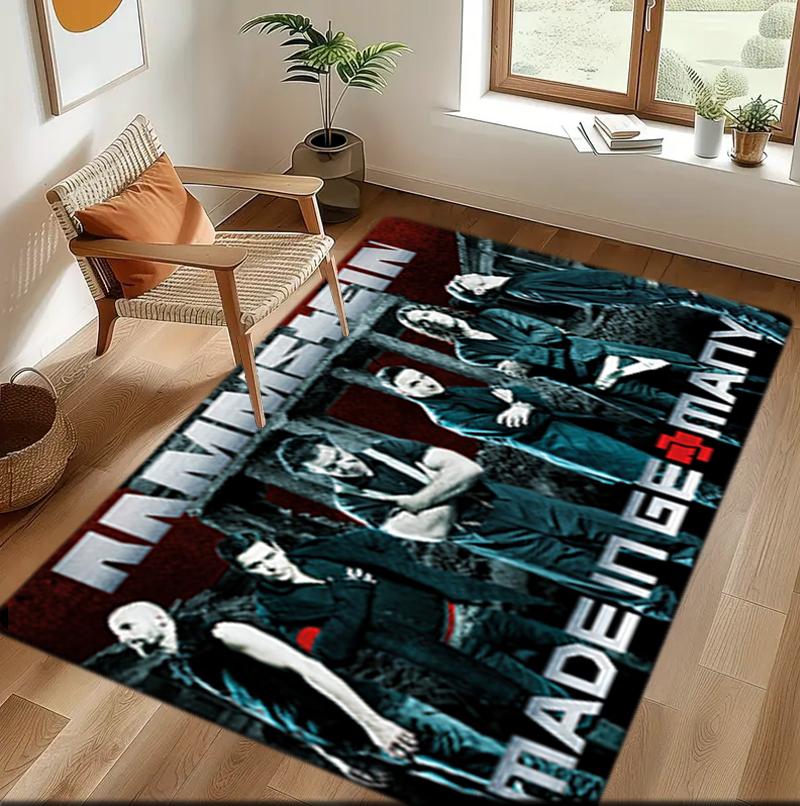 1 Stück Rammstein-Thema Gedruckter rechteckiger Teppich, Fußmatte für Zuhause, Outdoor-Reiseschutzteppich A4