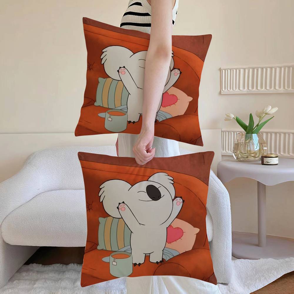 

Креативная мультяшная наволочка Коала, пылезащитная, с потайной молнией, шелковистая, чехол для подушки на диван 12x12Inch
